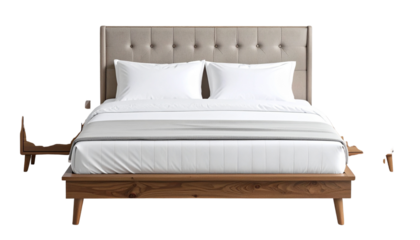 Realistic bed PNGs showcasing modern, luxury, and cozy bedroom designs with detailed headboards, soft bedding, and elegant frames — ideal for interior design projects, home decor catalogs, furniture b