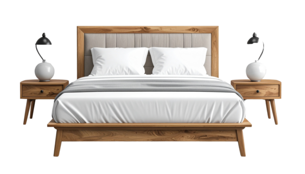 Realistic bed PNGs showcasing modern, luxury, and cozy bedroom designs with detailed headboards, soft bedding, and elegant frames — ideal for interior design projects, home decor catalogs, furniture b