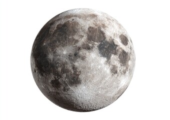 Detailed view of a gray-toned moon