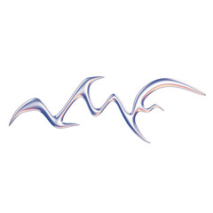 Abstract Shiny Metallic Swirls Formed By Flowing Liquid Chrome With Rainbow Refractions On A...