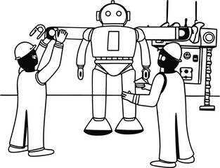 Abstract geometric pattern of glowing spheres and lines on dark backdrop isolated on transparent background