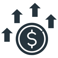 Money Growth Glyph Icon