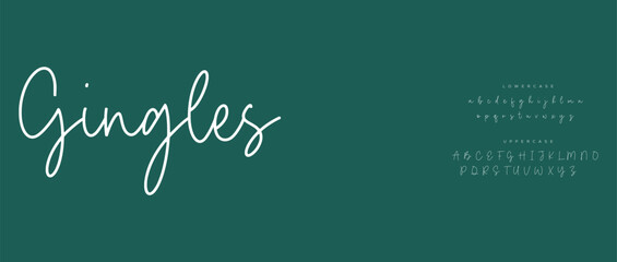 Hand drawn calligraphic vector monoline font. Distress signature letters. Modern script calligraphy type. ABC typography latin signature alphabet.