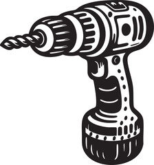 vector illustration of a drill machine on transparent background
