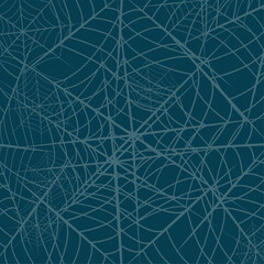 Halloween spider web pattern cobweb on dark blue background vector illustration