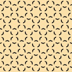 Halloween seamless pattern Bats on creamy background spooky spirit autumn holiday