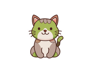 cute cat, cute kitten, cat vector, kitten illustration, cat cartoon, adorable cat art, kawaii cat, cat clipart, cute pet illustration, playful cat, smiling kitten, funny cat vector, cat character desi