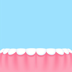 Lower teeth (Gummy Smile) - Text box sign blank banner (square) illustration vector design. Dental care concept.