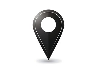 Black location pin on white