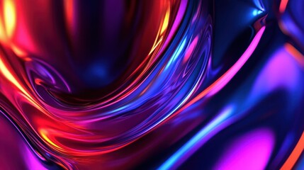 Vibrant Abstract Liquid Metal Background with Dynamic Neon Colors.