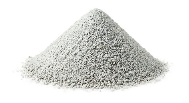 A perfectly formed conical pile of fine white powder or granular material isolated on a stark black background - Powered by Adobe