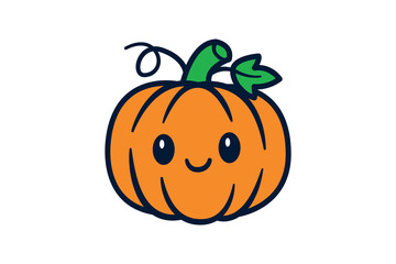 Smiling Pumpkin with Whimsical Autumn Charm