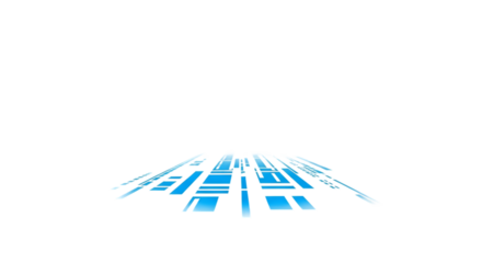 Abstract futuristic glowing blue and white geometric shapes on a dark background with motion blur effect