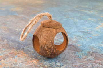 Handmade Coconut Shell Bird Feeder	
