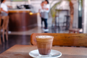 glass of cappuccino hot