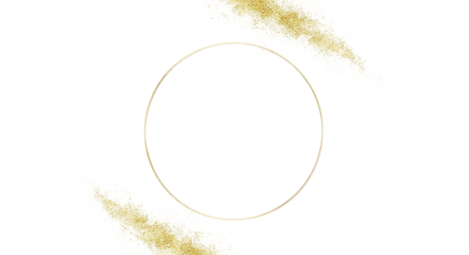 Abstract oval shape with golden streaks on a dark black background with copy space