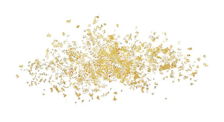 Abstract burst of golden yellow and purple light particles exploding outwards on a black background