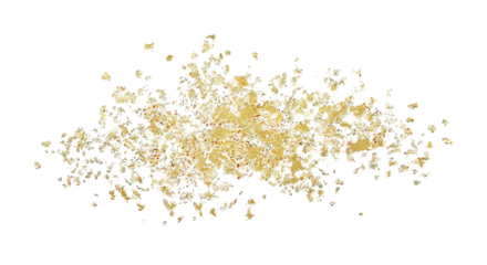 Abstract burst of golden yellow and purple light particles exploding outwards on a black background