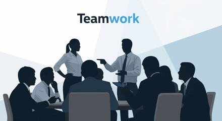 Teamwork in Business Meeting - Collaboration and Communication.