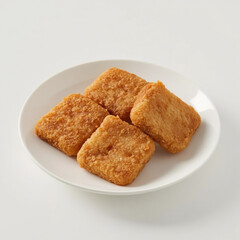 fried tempeh wrapped in flour is a typical Indonesian food served on a plate on a white background 