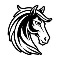 A wild horse head icon in glyph style