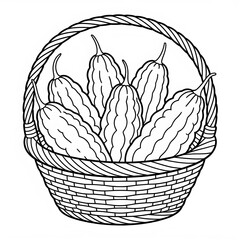 Bitter gourds illustration of a coloring book