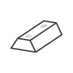 One 1000-gram gold bar with 999.9 purity vector icon