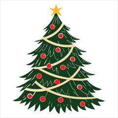 Beautiful Christmas Tree Illustration