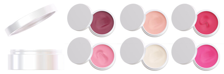 cream balm set cosmetic container 3D rendering