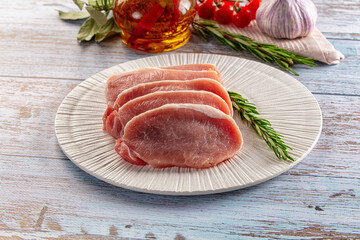 Raw pork carbonate for cooking