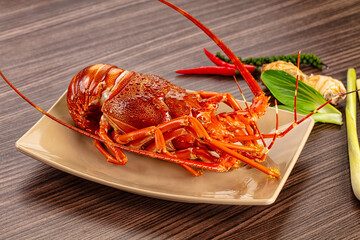 Delicous expensive Steamed omar lobster