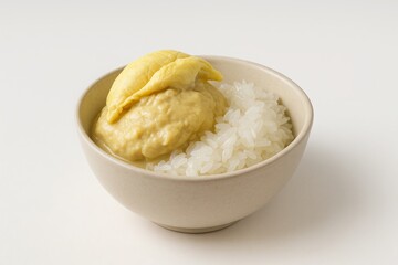 Serawa Durian (Durian Custard Dessert with Sticky Rice)
