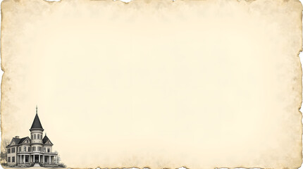 old paper background with aswome building by generative Ai photo