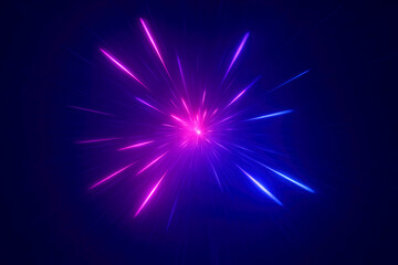 Pink and Blue Neon Light Streaks Exploding from a Central Point on a Dark Background abstract glow