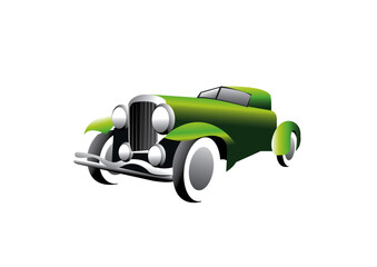 logo de voiture grise verte vintage classique