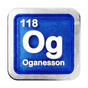 3d periodic table oganesson halftone style