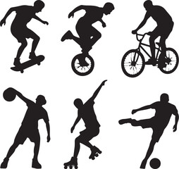 Fototapeta premium Dynamic athletes in action silhouettes