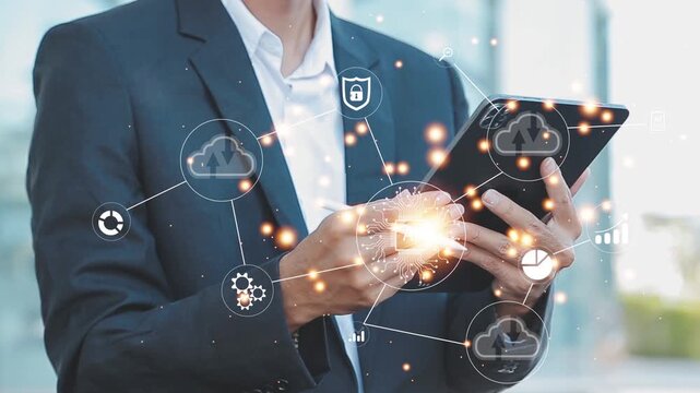 Digital transformation technology strategy, IoT, internet of things. transformation of ideas and the adoption of technology in business in the digital age, enhancing global business capabilities. Ai - Powered by Adobe