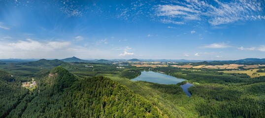 Mount Devin (with castle ruin) and Hamersky rybnik
