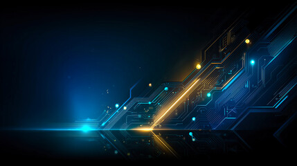 Abstract digital landscape with glowing lines and patterns at night, showcasing modern technology and data visualization concepts