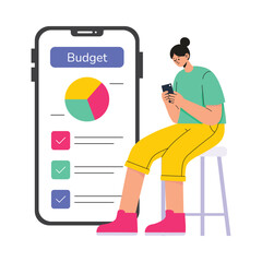 Creating personal monthly expense plan illustration