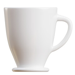 A White Ceramic Coffee Mug With A Handle Isolated On A Transparent Background With Smooth Lighting And Studio Quality Rendering Ideal For Beverage Advertising