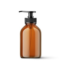 Amber Glass Bottle with Black Pump Cap- without Label
