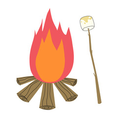 Campfire marshmallow, PNG illustration.