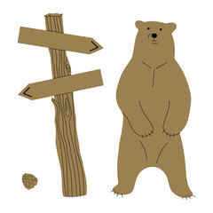 Bear in the forest, PNG illustration.