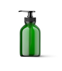 Green Glass Cosmetic Bottle with Black Pump Cap - without Label