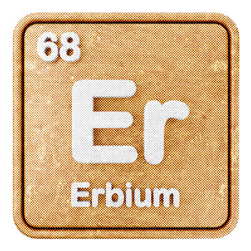 3d periodic table erbium halftone style