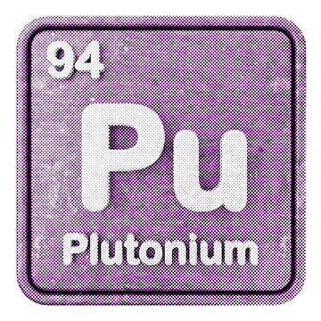 3d periodic table plutonium halftone style