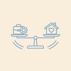 Balancing work and personal life on a scale, symbolizing a healthy work-life equilibrium and well-being