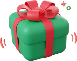 Christmas gifts box, Christmas theme elements 3d illustration